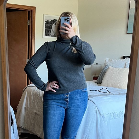 LOFT Ribbed Turtleneck Top - Picture 1 of 3